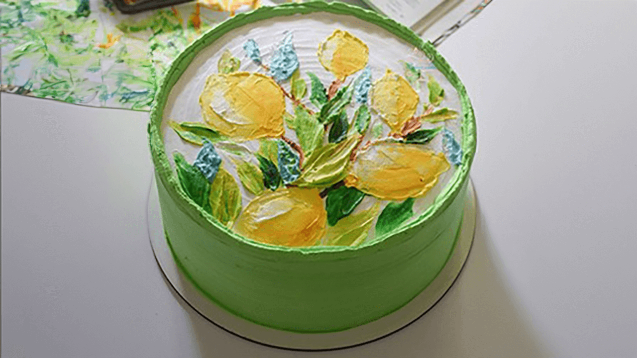 پیش دوره ی کیک خامه ای ( از پخت تا نقاشی)